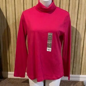 White stag hot pink turtleneck.NWT. Large